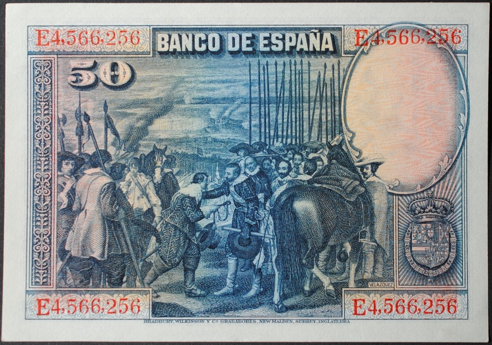 Spain P75c 50 Pesetas AU++