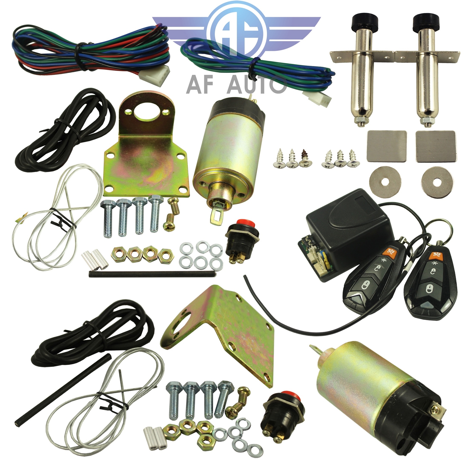 100lb 2 Door Shaved Door Handle Kit Popper Solenoid Street Rat Car Truck Hot Rod