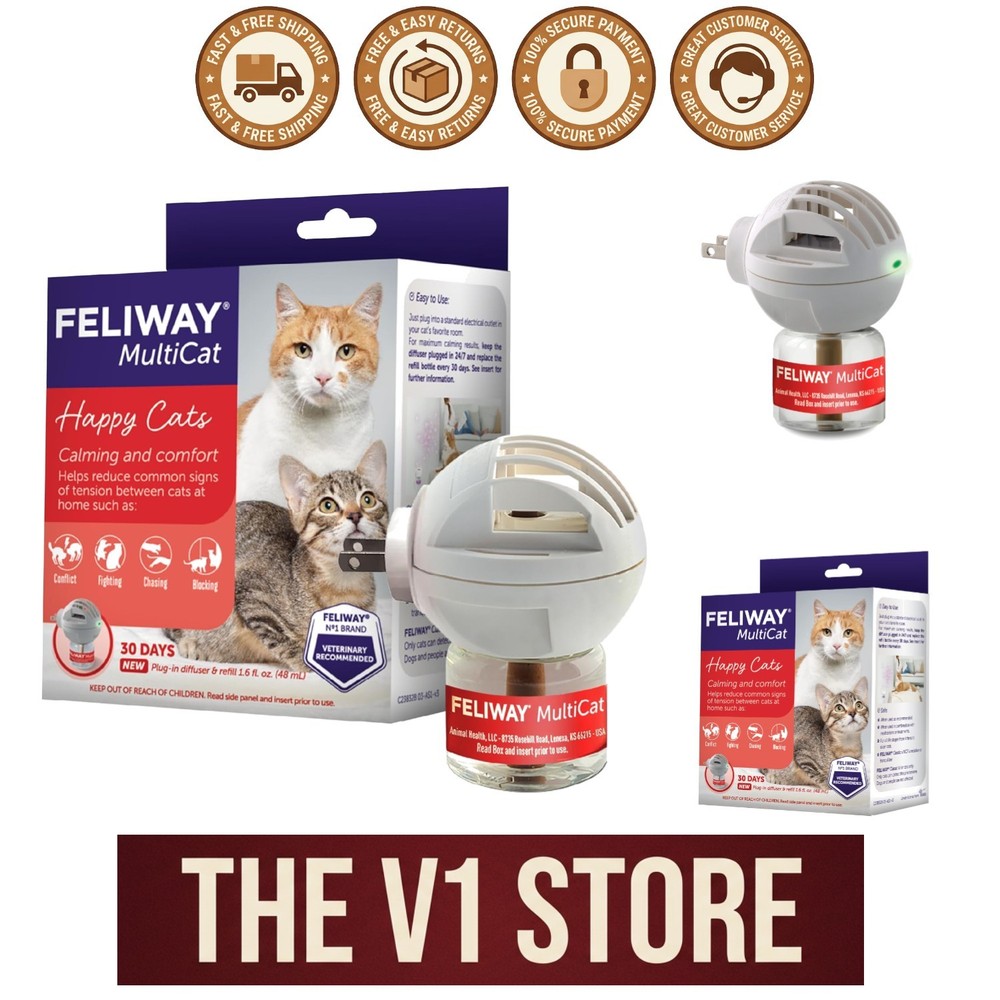 30-Day Cat Calming Diffuser Starter Kit - Pheromone Solution for 700 sqft Area