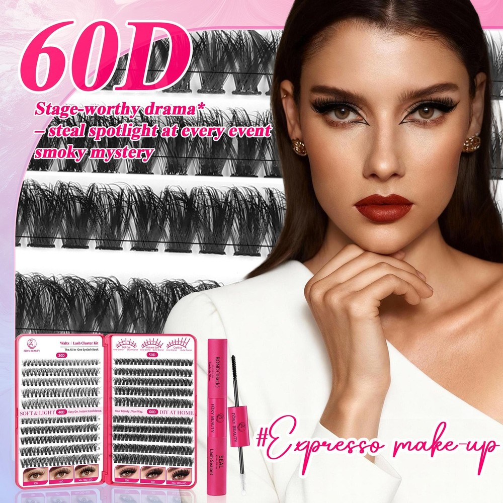 Waltz Lash Clusters Kit - Lash Clusters Lashes D Curl Eyelash Clusters Lash E...