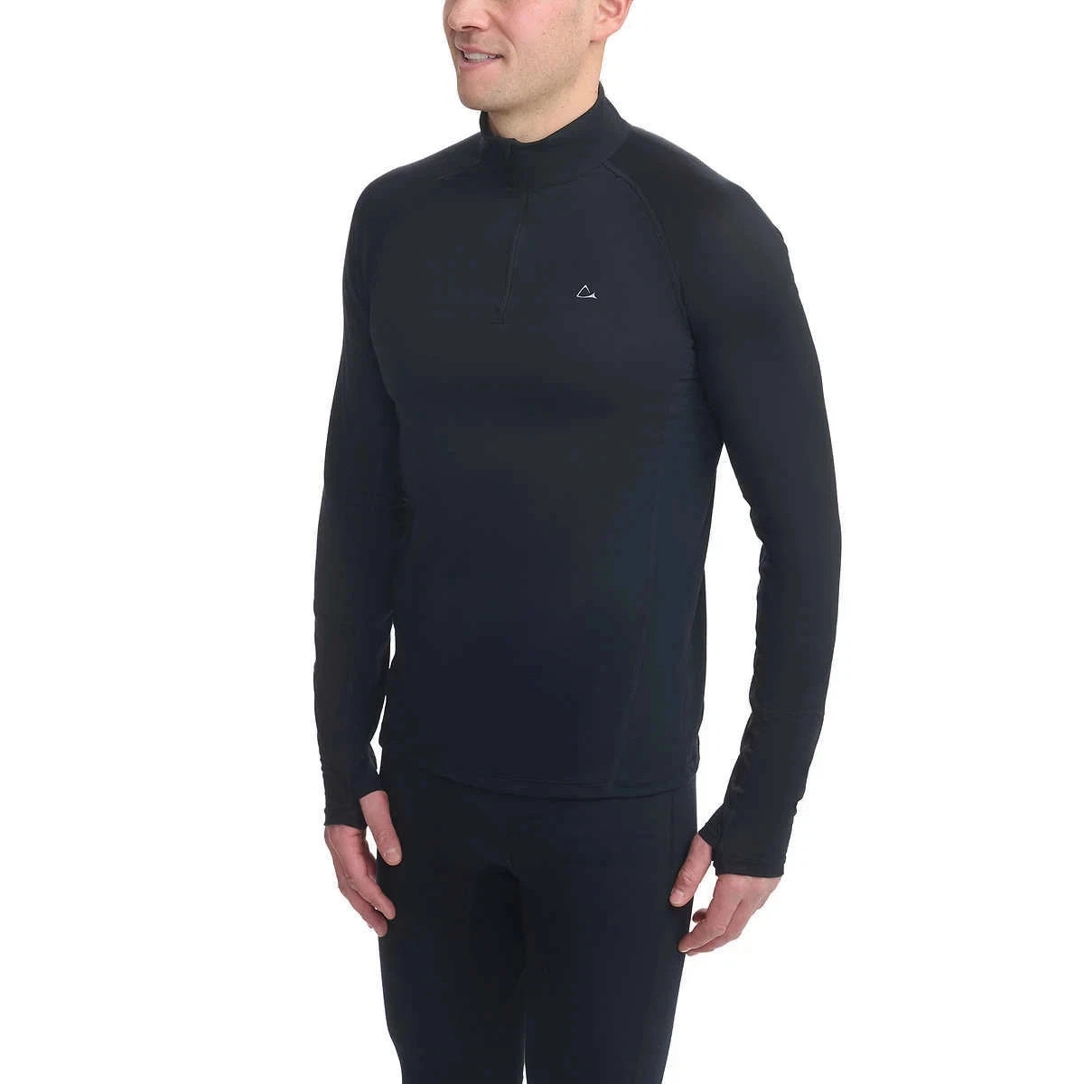 Paradox Men's 1/4 Zip Merino Blend Performance Base Layer Top, Black