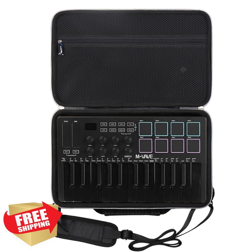 Case for M-VAVE 25 Key MIDI Keyboard Controller, Black