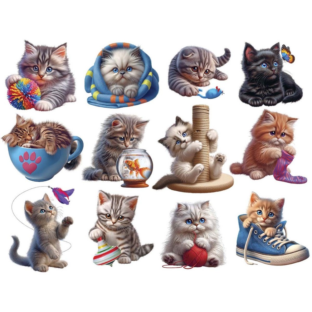 Rose Art Playful Kittens Mini Shaped Jigsaw Puzzle