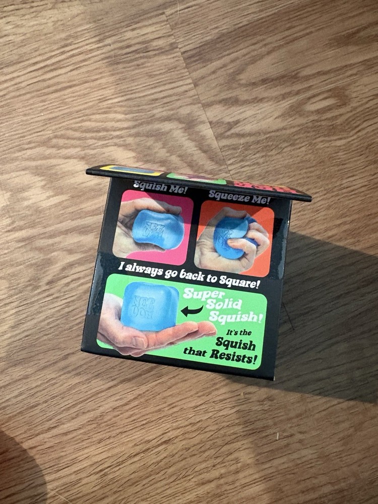 Nee Doh Nice Cube Super Solid Squish Blue Sensory Squeeze Toy