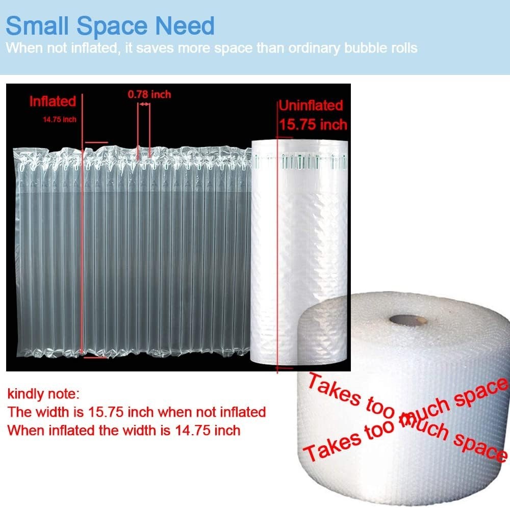 Heavy-Duty Inflatable Bubble Wrap Roll - 15.75