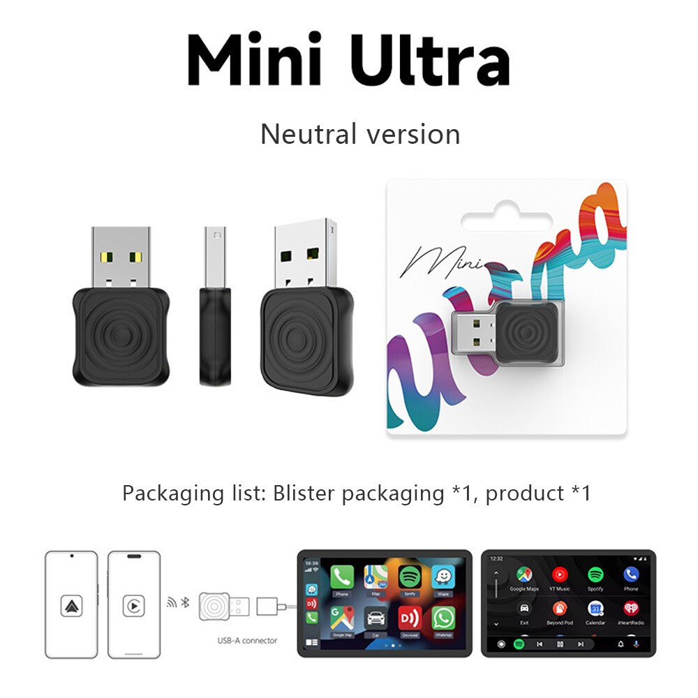 Mini 5.0 Ultra Wireless CarPlay Android Auto Adapter Auto Connection SZ