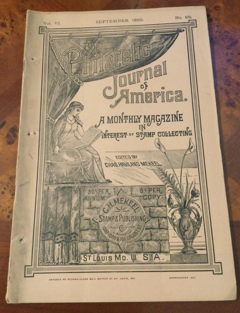 Philatelic Journal of America September 1890 Stamp Collecting Journal
