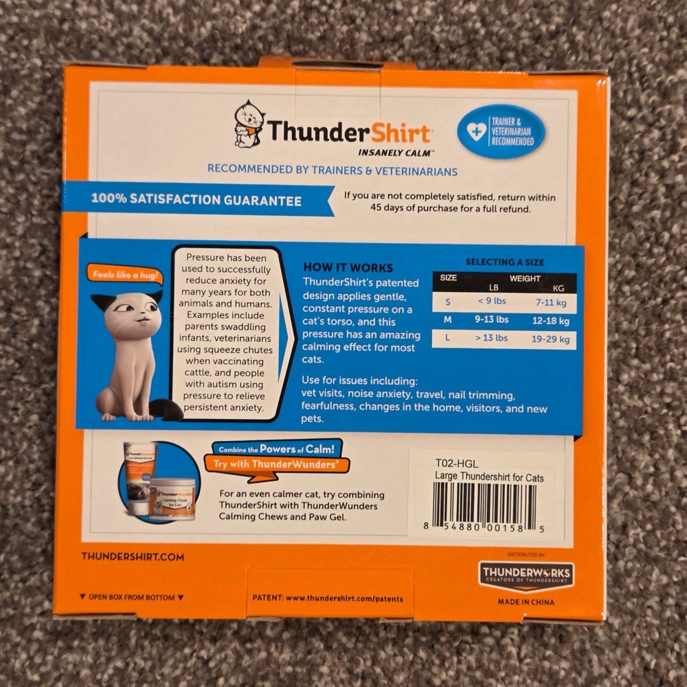 ThunderShirt For Cat Anxiety Large