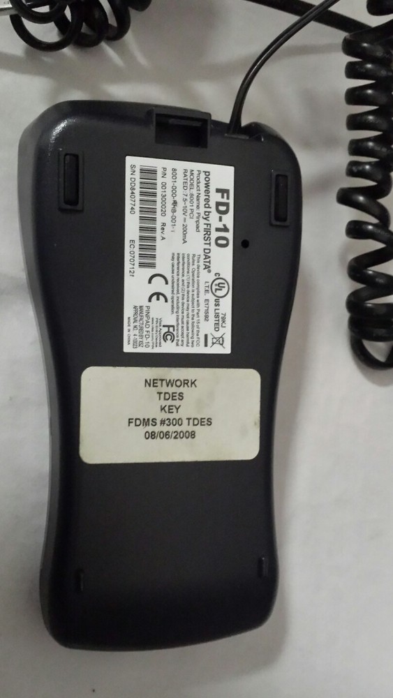 FIRST DATA FD-10 PinPad Credit Debit input pad 8001-PCI
