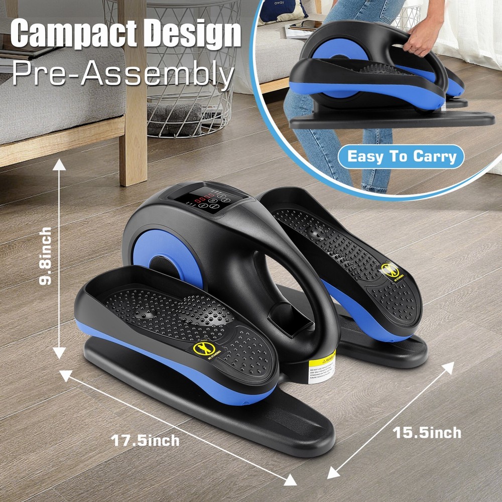 Under Desk Elliptical, Electric Ellipse Leg Exerciser with LCD & Remote Control
