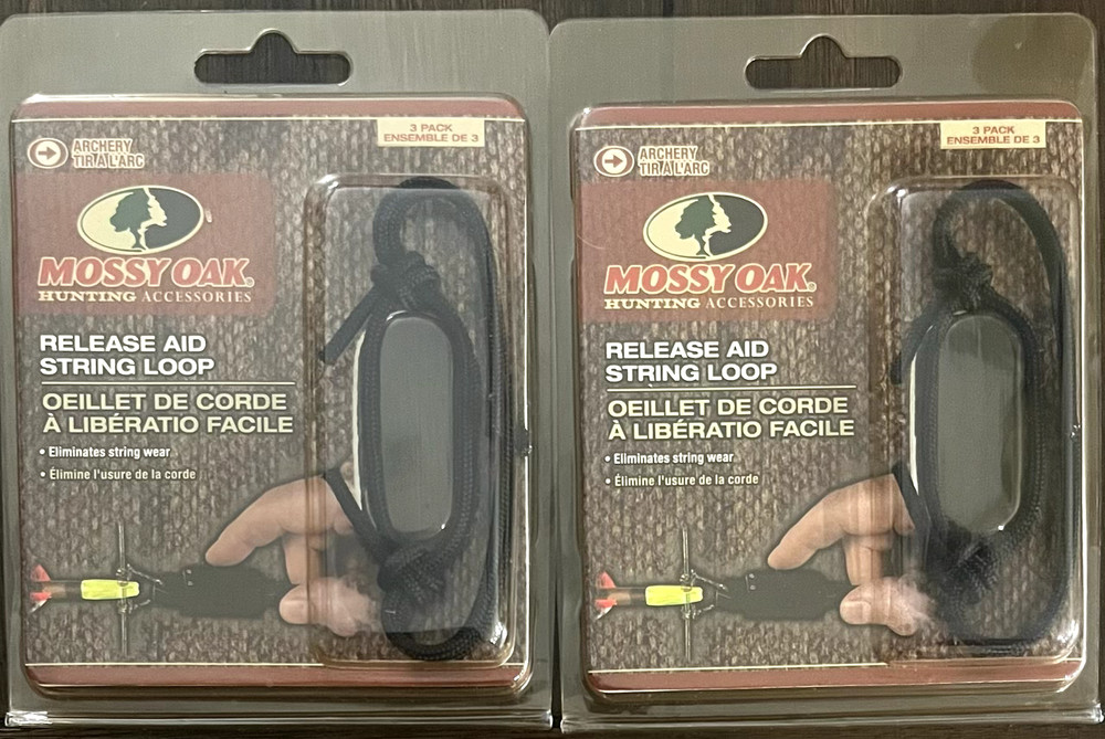 2X Mossy Oak 3-PACK ~ String D-Loop Compound Bow Release Aid ~ Archery Hunting