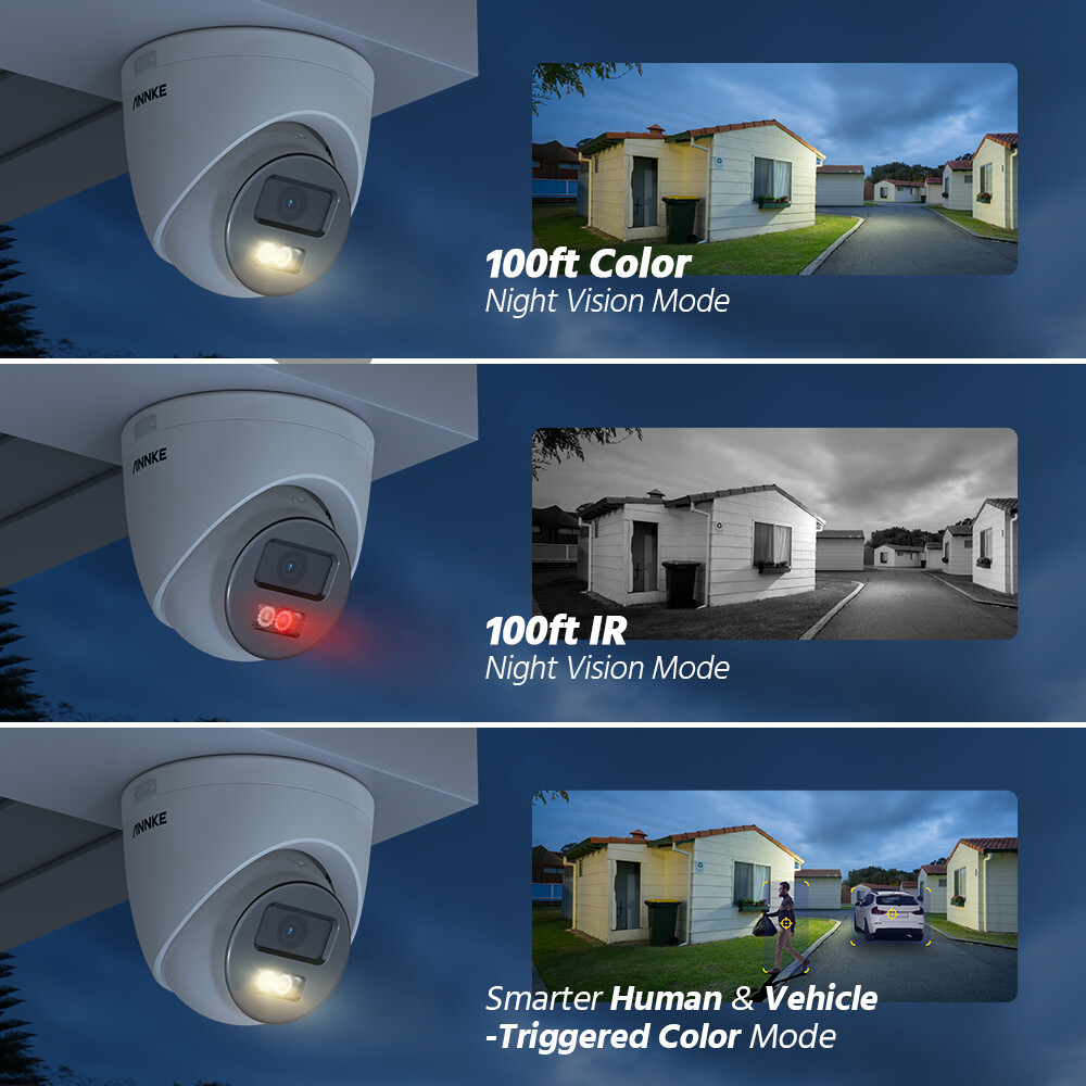 ANNKE HD 5MP Turret Audio POE IP Security Camera Color Night Vision IP67 AC500