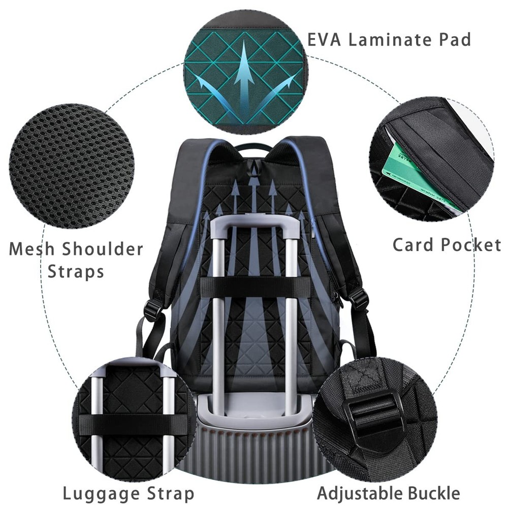 Backpack for Men Business Slim Backpack with USB Charger Computer Lightweight...