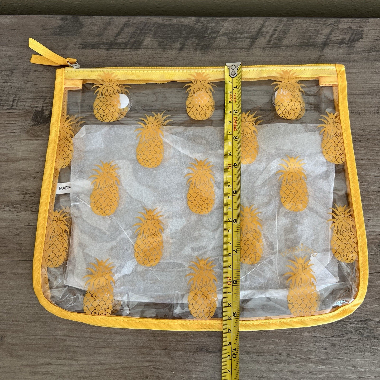 Bogg Bag Pineapple Insert Pouches 2 Set Clear Zipper Travel Organizer Beach