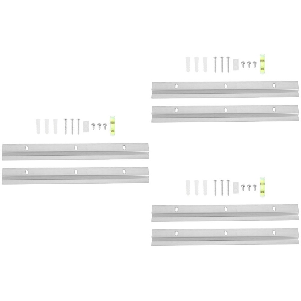 3 Sets Wall Mounting Interlocking Brackets Metal Keyhole Hangers