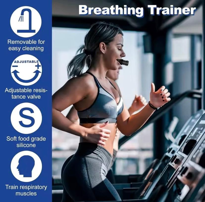 NEW Breathing Exercise Device Lung Trainer Adjustable Silicone Respiratory Tool.