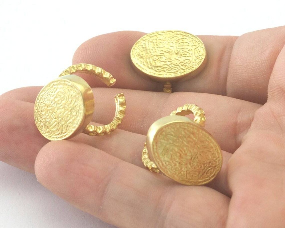 Oval Signet Ring Adjustable Blank raw brass 5-8 US inner size - Adjustable 4358