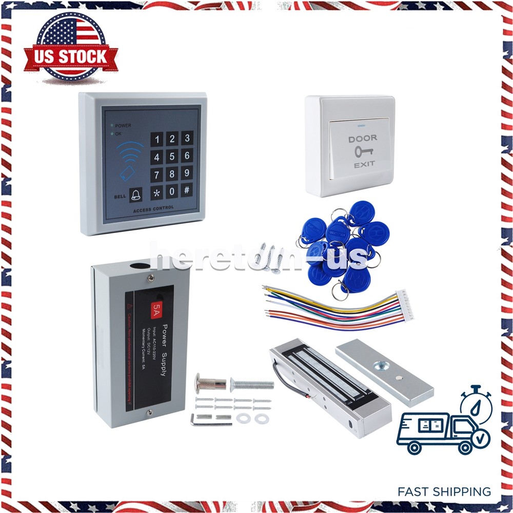 RFID Electric Door Lock Access Control System Kit With 180kg Magnetic Lock