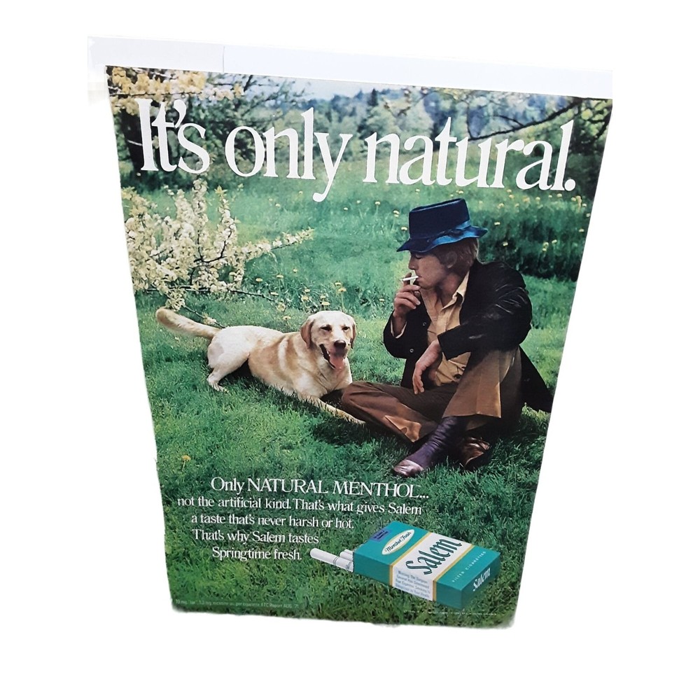 Vintage 1972 Salem Cigarettes Man and Dog Original Ad