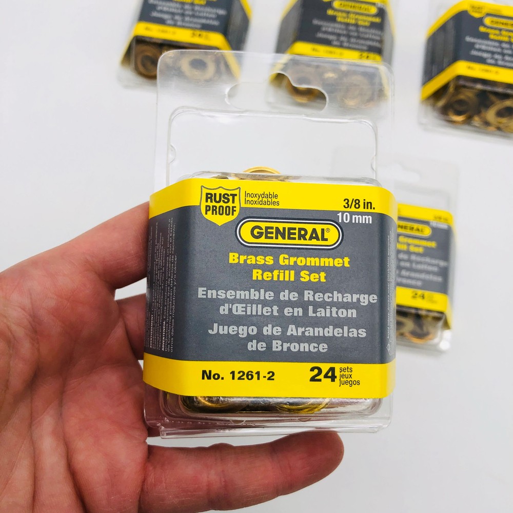 5x General Tools 1261-2 Grommet Refills Rustproof Solid Brass 3/8in (120 Sets)