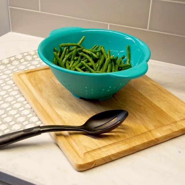 4 Qt Teal Colander – Durable Plastic Dishwasher Safe Strainer for Kitchen & Veg