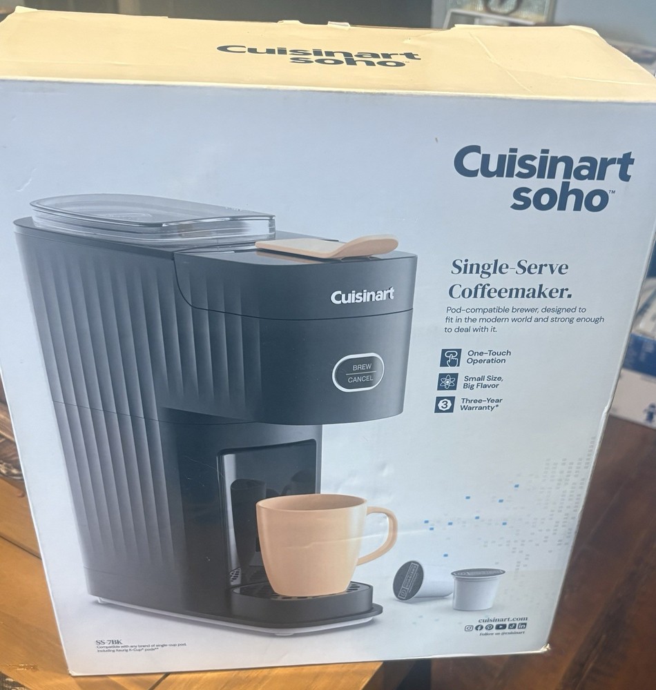Cuisinart Soho Single-Serve Pod Coffee Maker K-Cup Compatible Black