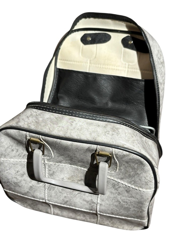 Vintage Stebco Matchmaker Bowling Bag Single Ball Rack Gray Patch Shoe Storage