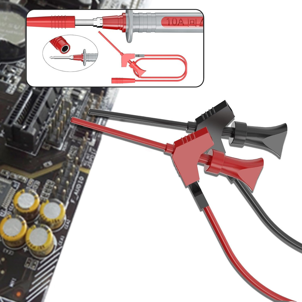 25PCS Silicone Multimeter Test Leads Kit w/Replaceable Wire Piercing Test Probes