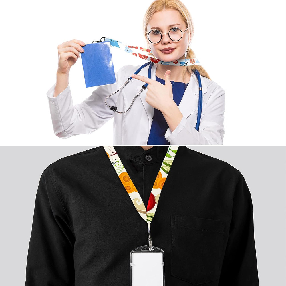 12-Pack White Sublimation Blank Lanyards with Badge Holders for DIY Projects