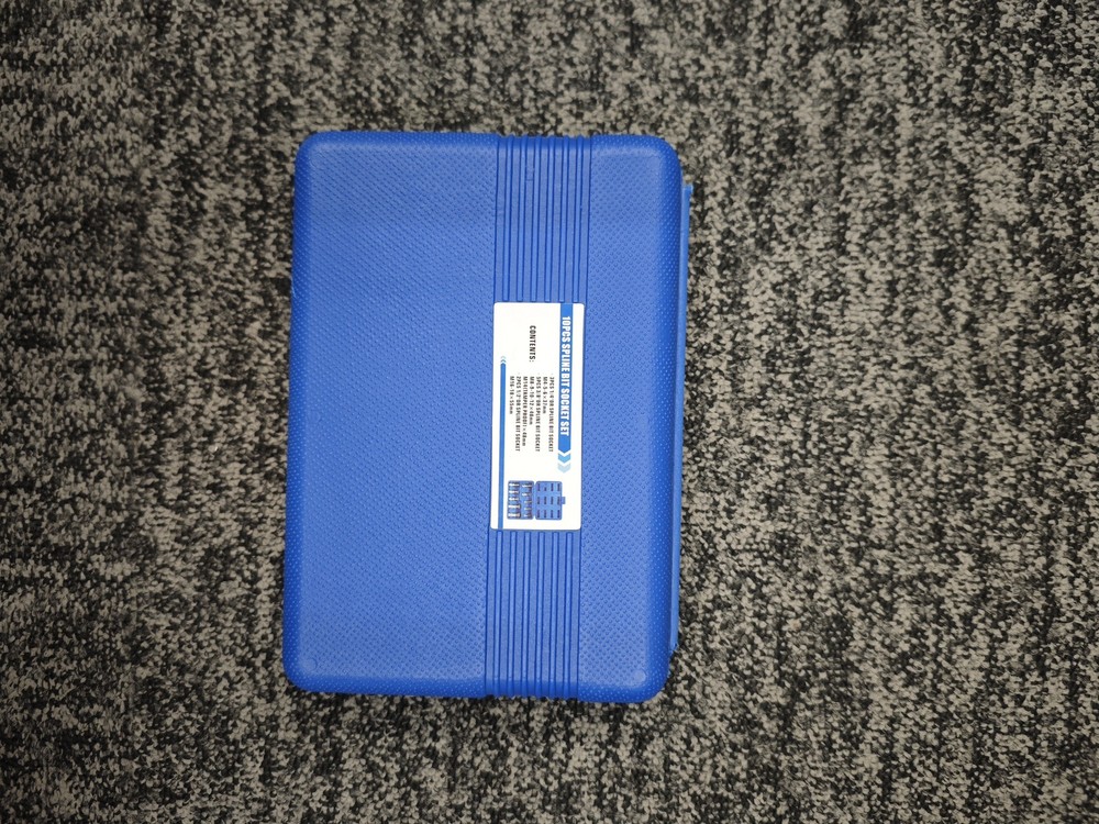 10 PC For XZN Triple Square Spline Bit Socket Set 12 Points with Carrying Case .