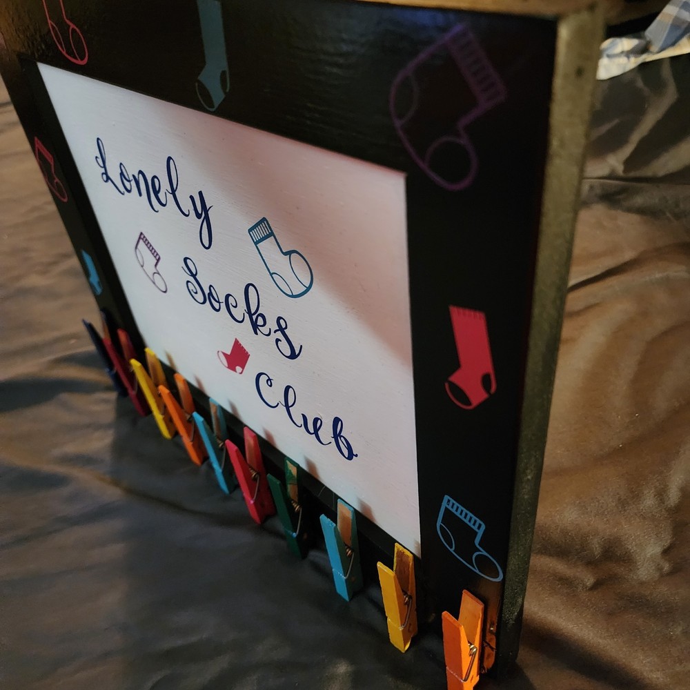 Handmade Lonely Socks Club Plaque