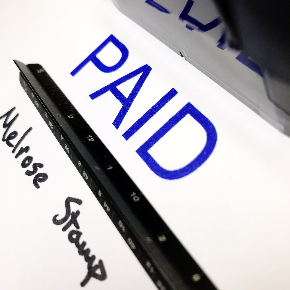 Paid Rubber Stamp Blue Ink Self Inking Ideal 4913