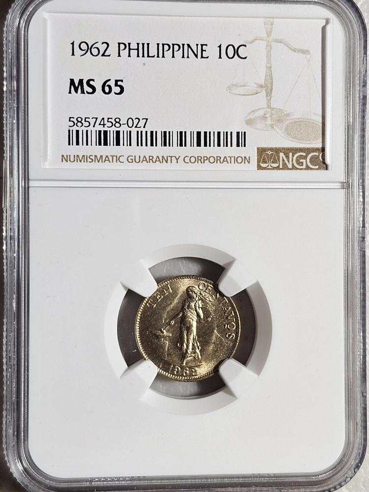 Philippines 10 Centavos 1962 NGC MS 65