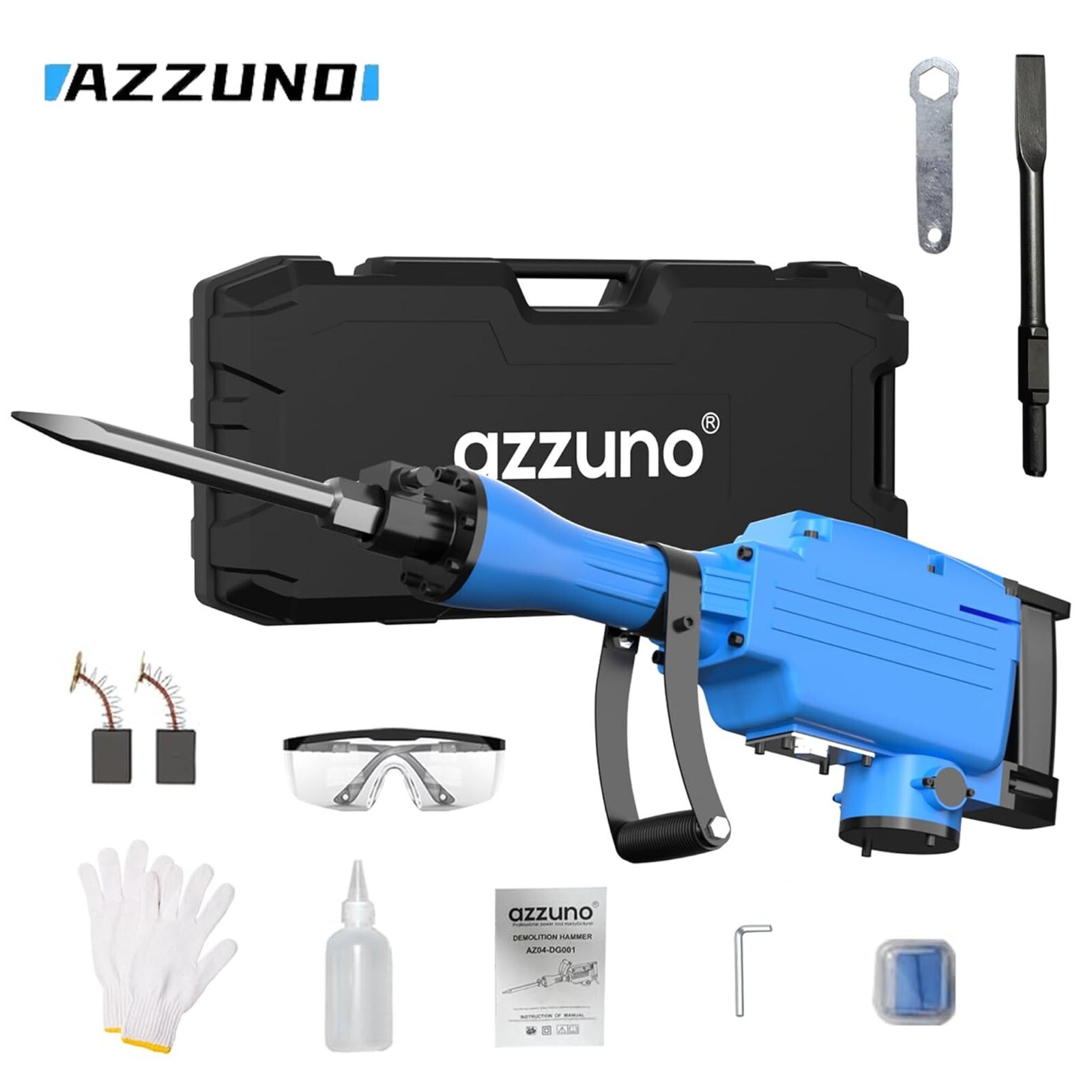 Demolition Jack Hammer Concrete Breaker 2200W Electric Hammer 2 Chisel Bit