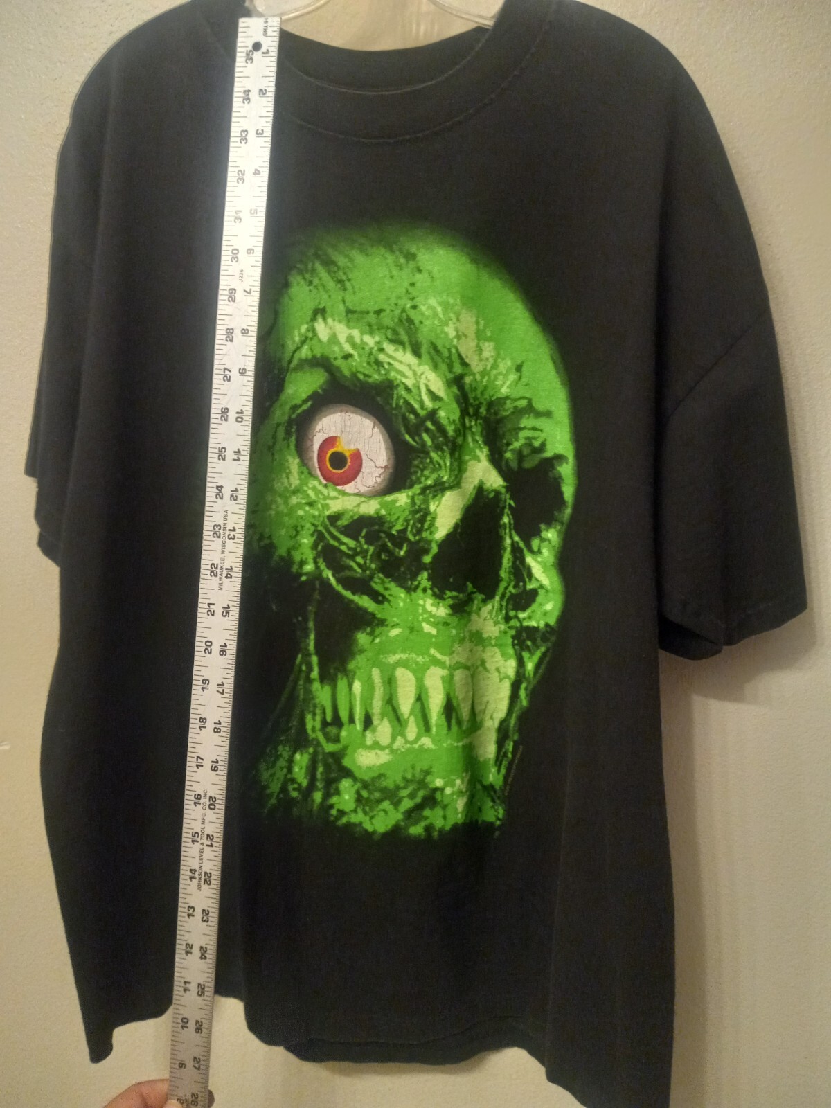 Vintage 1997 Monster Horror Green Skull T Shirt XL Gildan - Trevco Sportswear