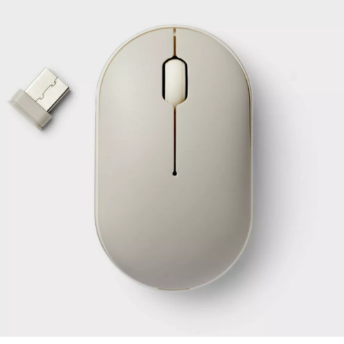 NIB Wireless Mouse GRAY Compact Bluetooth 5.1 USB Receiver 33FT Range