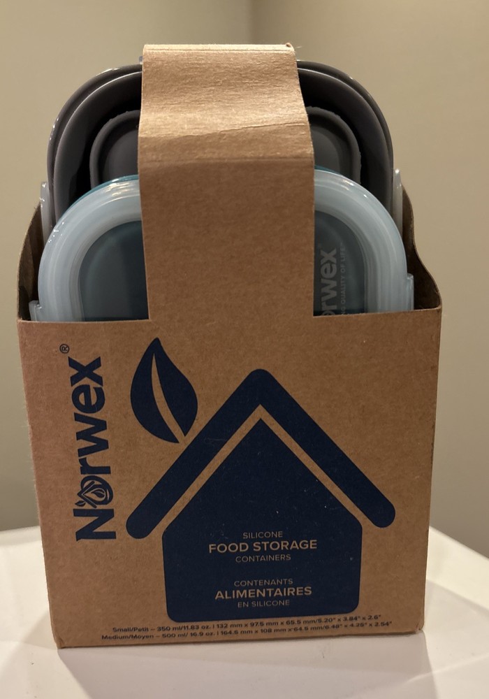 Norwex Small Food Storage Collapsable Silicone Containers Set New