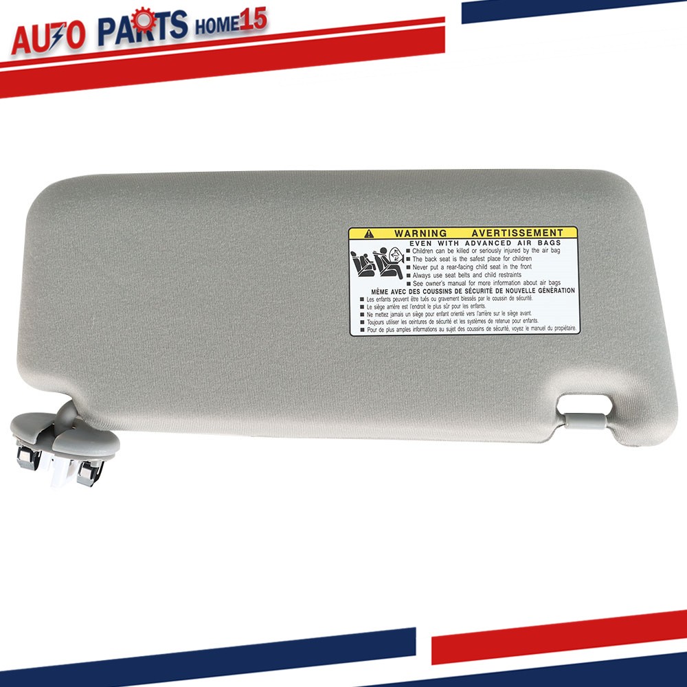 Driver Left Side Sun Visor For Toyota Camry 2007-2011 With Mirror & Light Gray