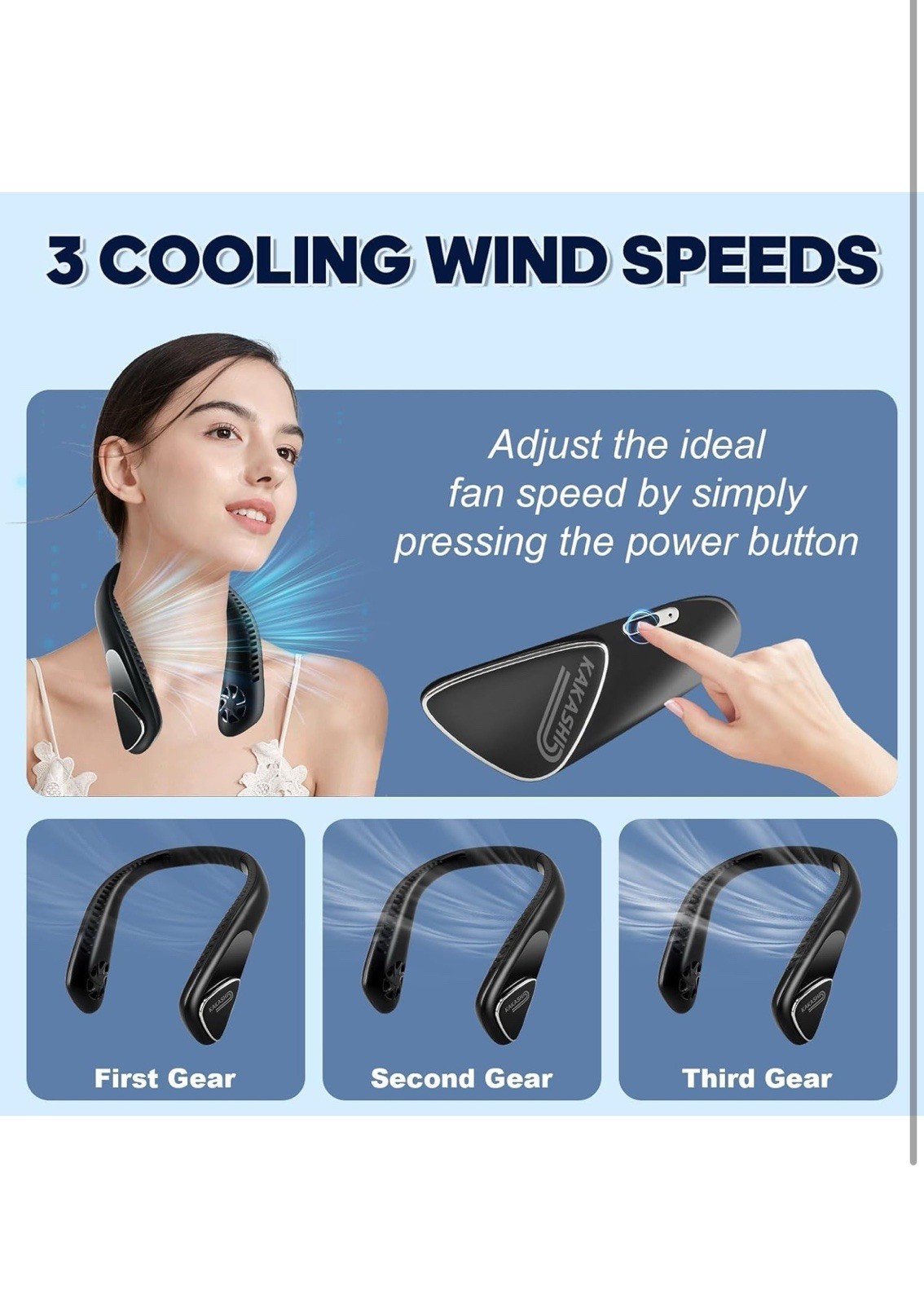 6000mAh Portable Neck Fan Rechargeable, Bladeless Operated Wearable for Travel