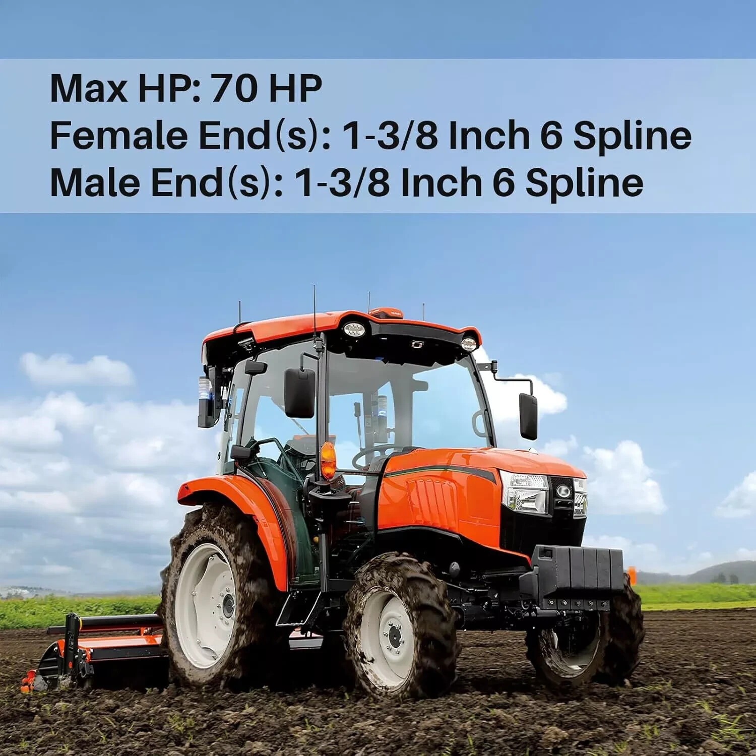 PTO Extender Adapter 1-3/8 6-Spline Male to Female Shaft