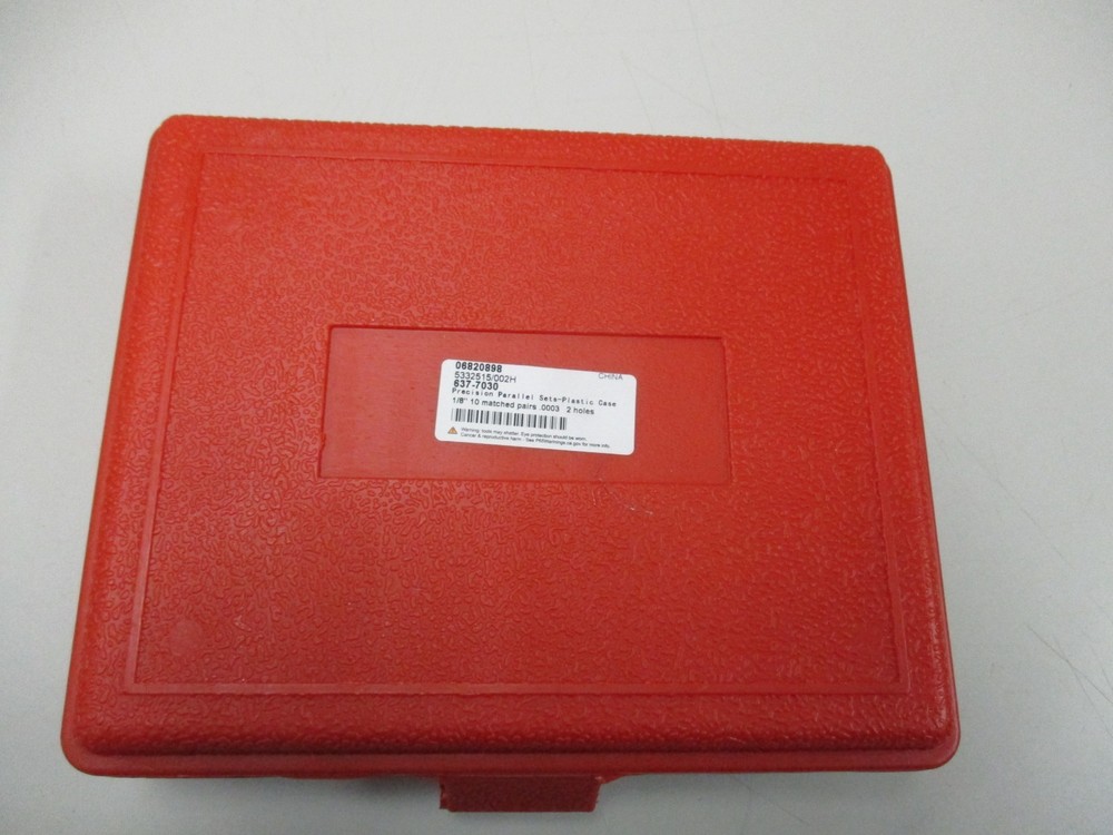 (9) 1/8" Matched Pairs Precision Parallel Sets 1/2" - 1-5/8" Missing 3/4" Set