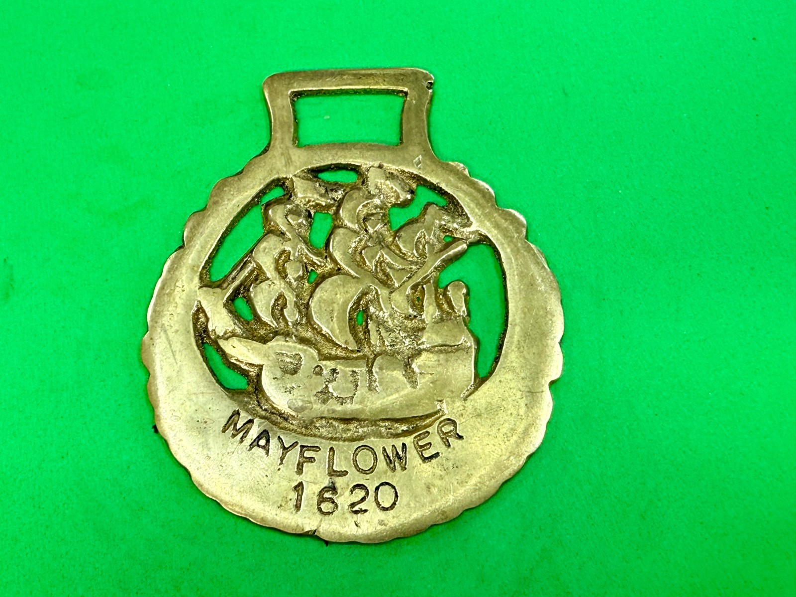 Mayflower Voyage of 1620 Sailing Ship Bridle Harness Horse Saddle Medallion