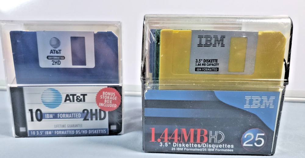 New IBM Imation Formatted 2HD 1.44MB Rainbow Colored Diskettes 35 Pack *SEALED*