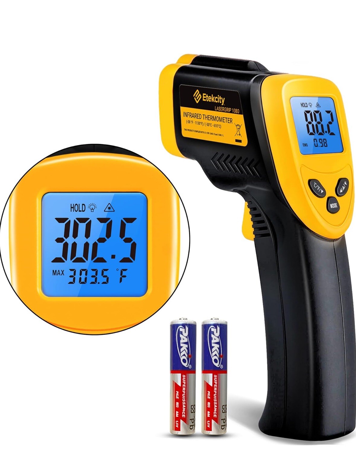 Etekcity Infrared Thermometer Laser Temperature Gun For Food BBQ Pizza Oven