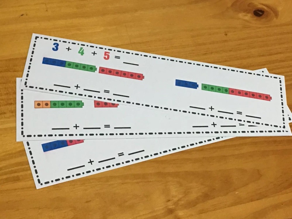 2-Way Three Digit Addition - Wipe & Write Learning Center - 21 Laminated cards