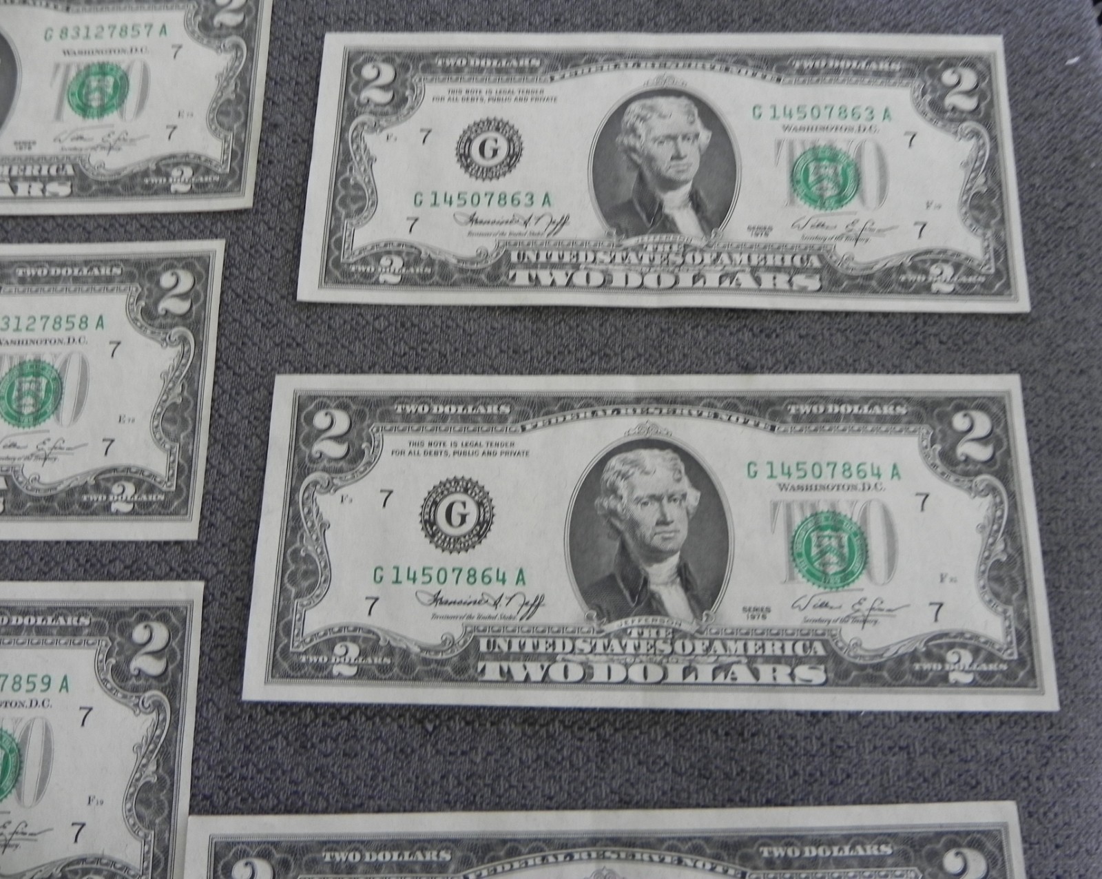 United States $2 Bill LOT Of 20 -1976 9-Uncirculated Sequential Numbers 11-VG !!