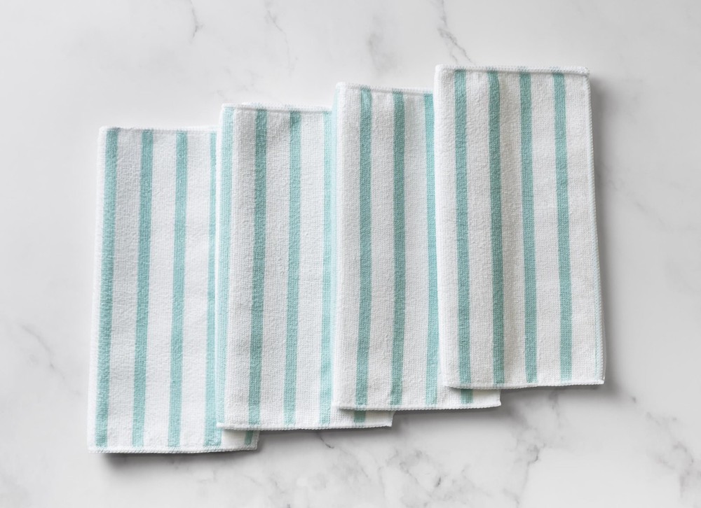 Microfiber Cleaning Towels, 24 Pack, Reusable, Durable, Teal