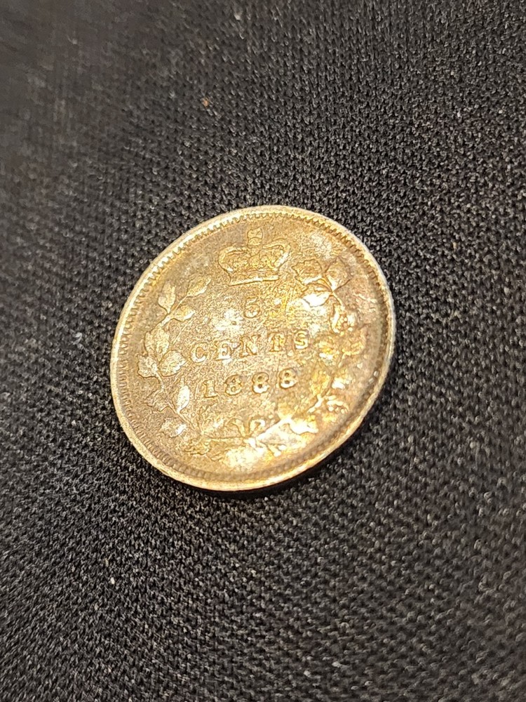 1888 Canada 5 Cents Silver Coin