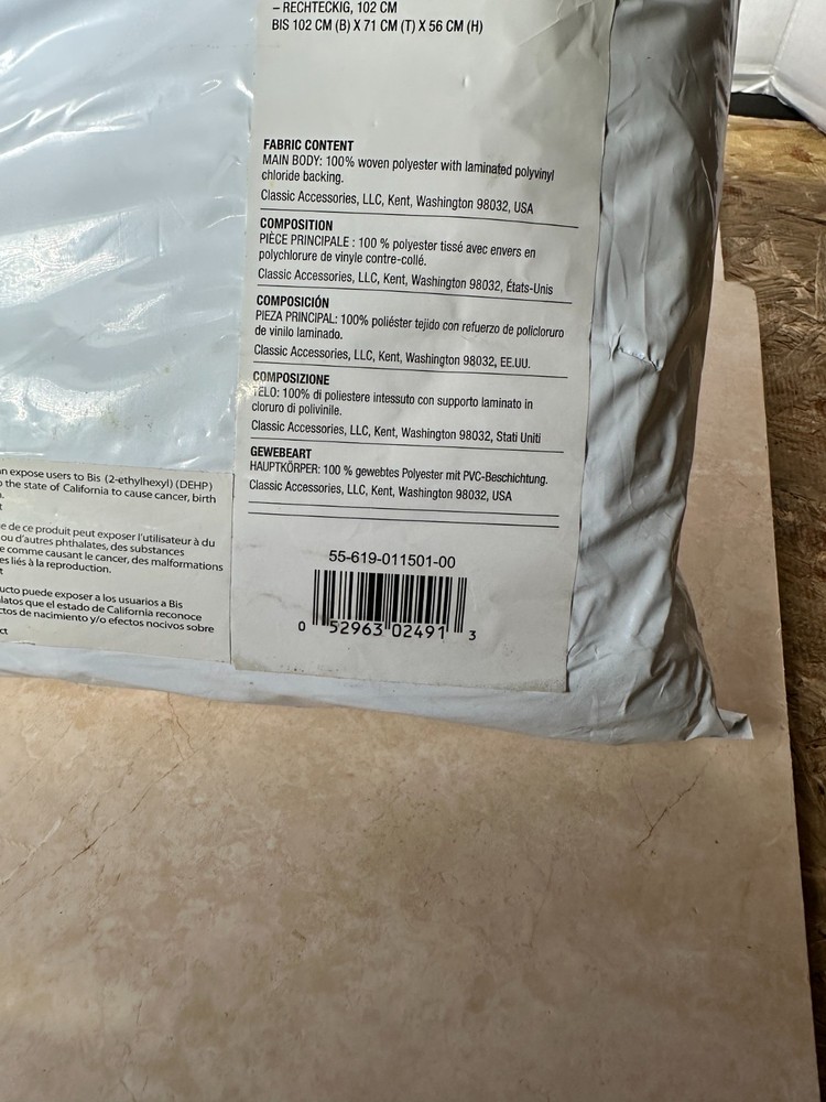 Classic accessories 40-Inch Rectangular Fire Pit Table Cover in Pebble, reistant