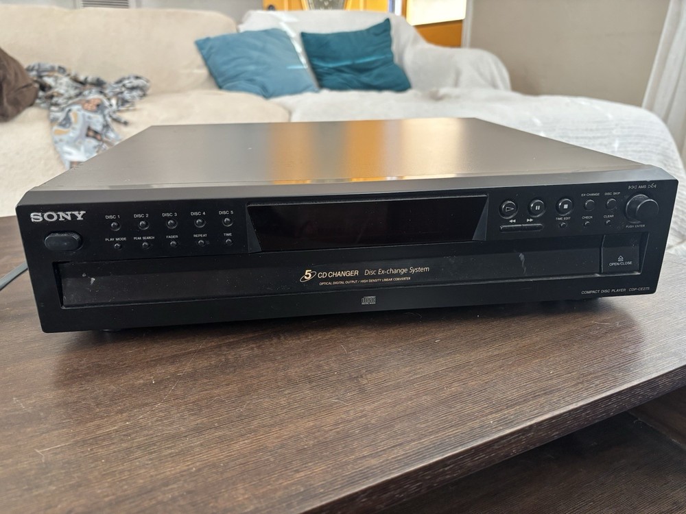 Sony CDP-CE275 5-Disc CD Changer Player Ex-Change System-Tested- No Remote